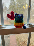 Rainbow Pocket Kitty/Red Heart
