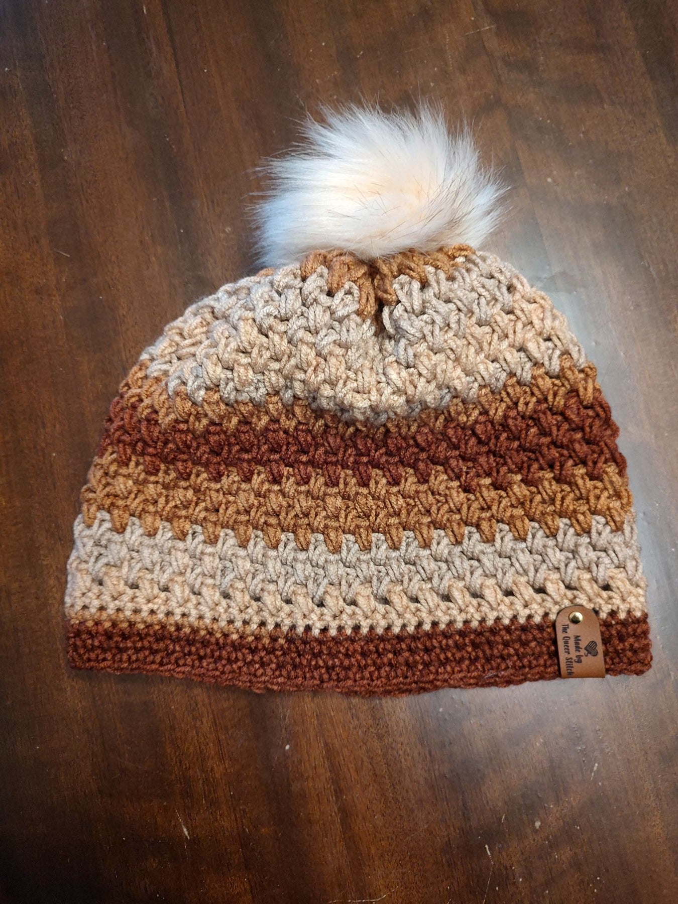Pompom Beanie Bronze tones